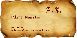 Pál Nesztor névjegykártya
